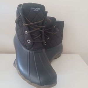 Women's Black Sperry Duck Boots